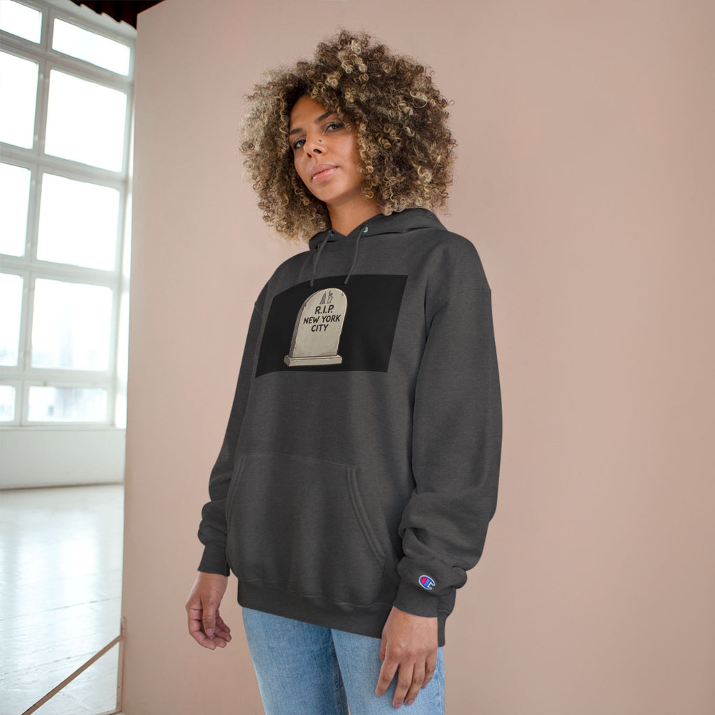 'Abu Mamdummy' Caricature & 'R.I.P New York City' Tombstone Design Graphic Hoodie