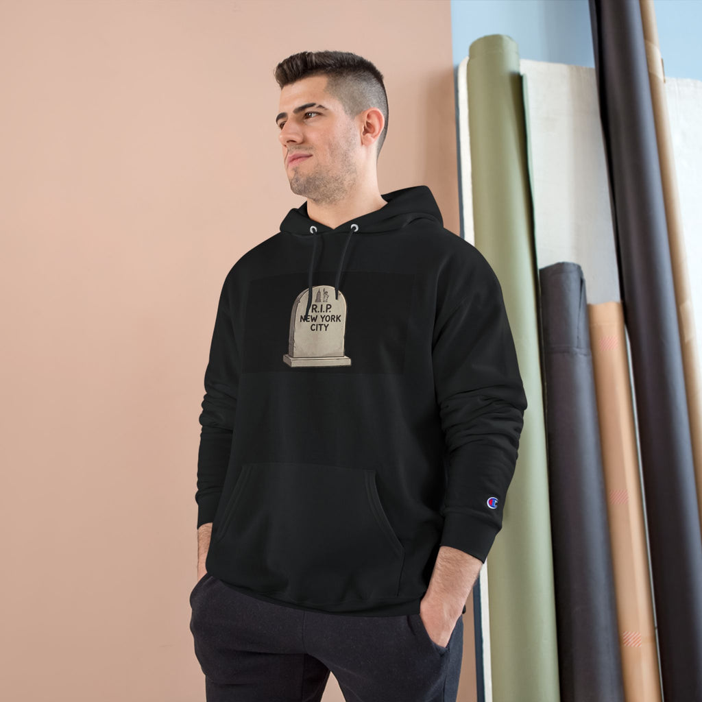 'Abu Mamdummy' Caricature & 'R.I.P New York City' Tombstone Design Graphic Hoodie