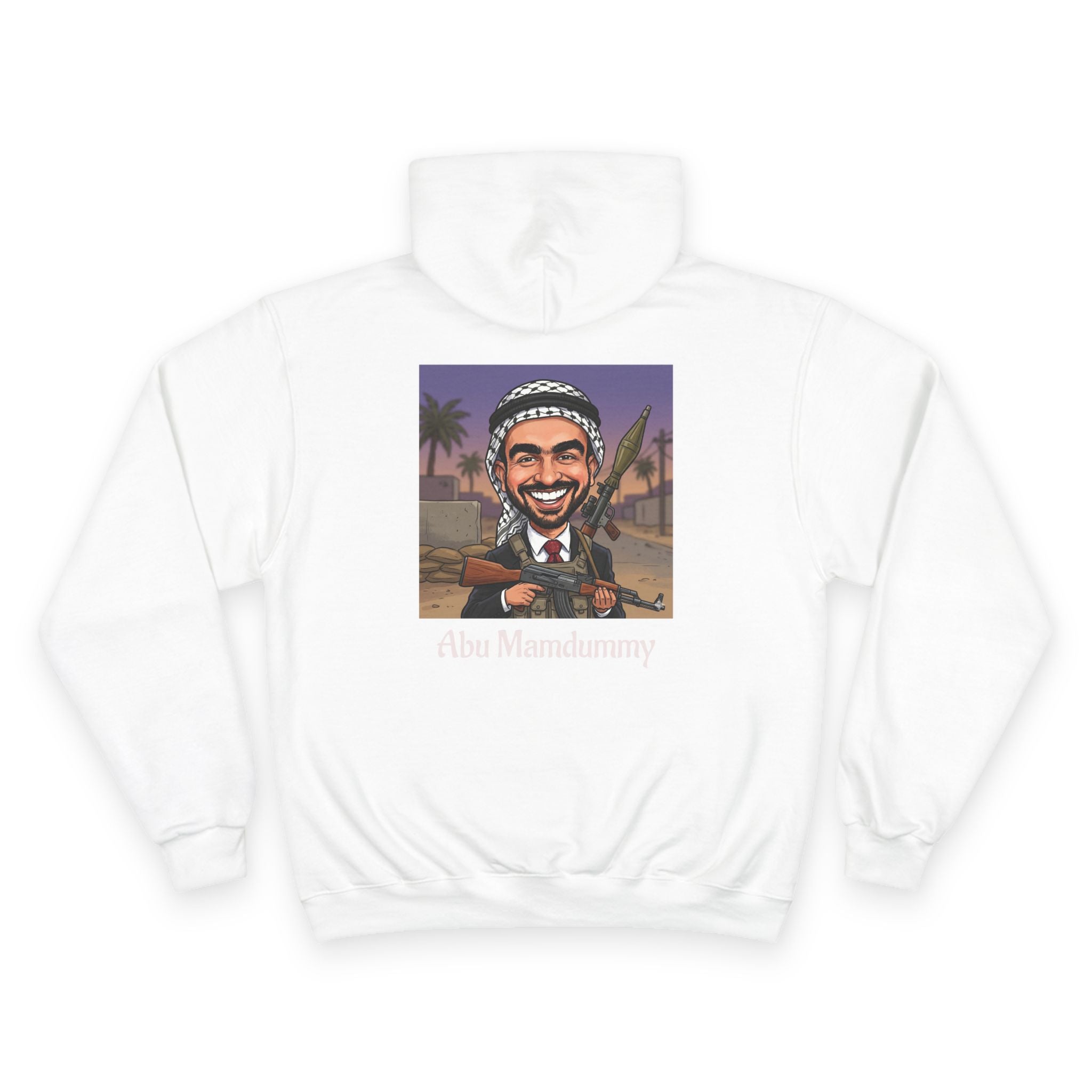 'Abu Mamdummy' Caricature & 'R.I.P New York City' Tombstone Design Graphic Hoodie