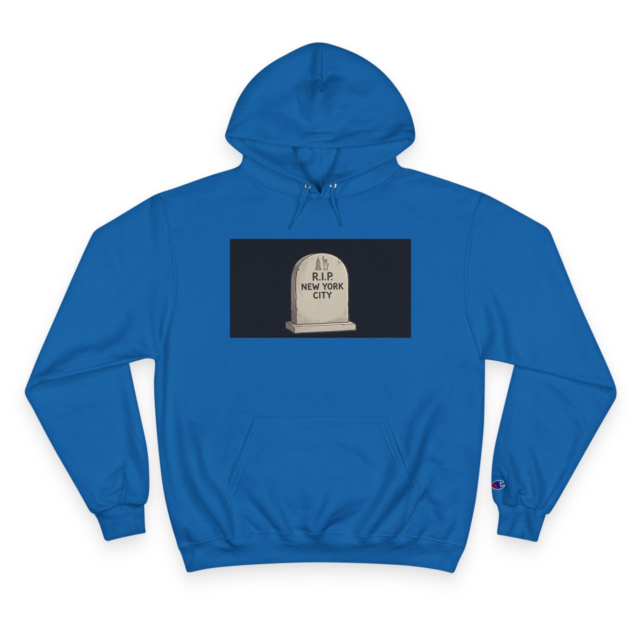 'Abu Mamdummy' Caricature & 'R.I.P New York City' Tombstone Design Graphic Hoodie