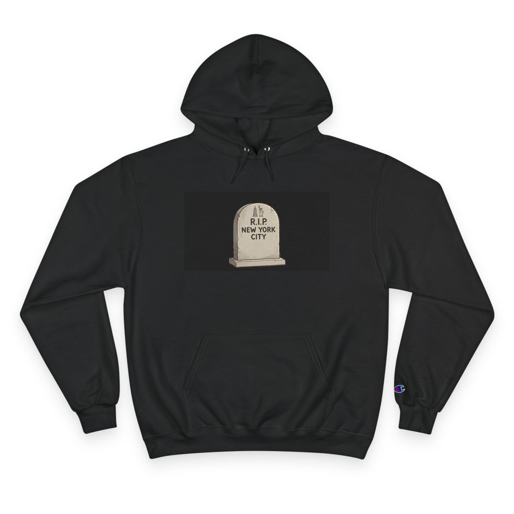 'Abu Mamdummy' Caricature & 'R.I.P New York City' Tombstone Design Graphic Hoodie