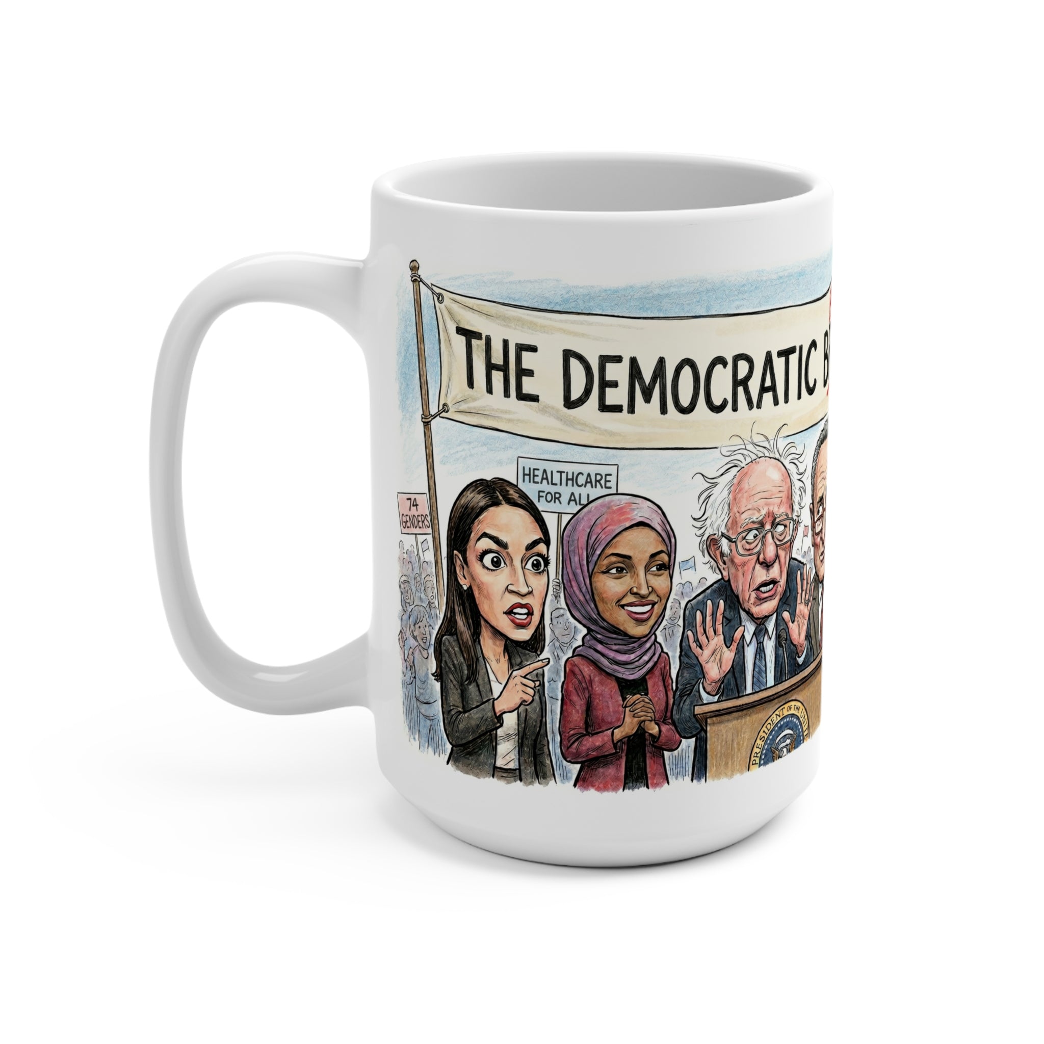Dumbocrats - No Braincells - 15oz Ceramic Mug