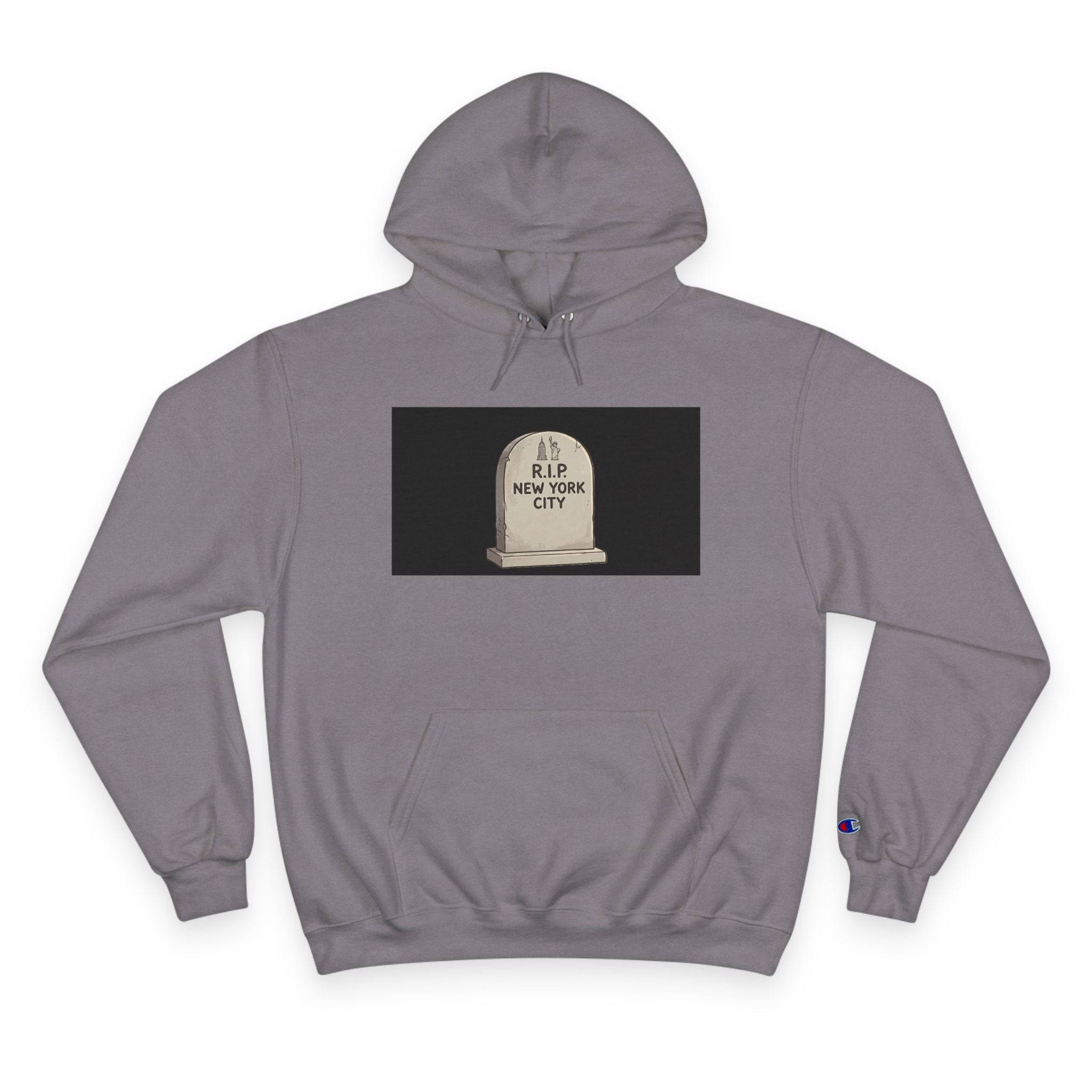 'Abu Mamdummy' Caricature & 'R.I.P New York City' Tombstone Design Graphic Hoodie