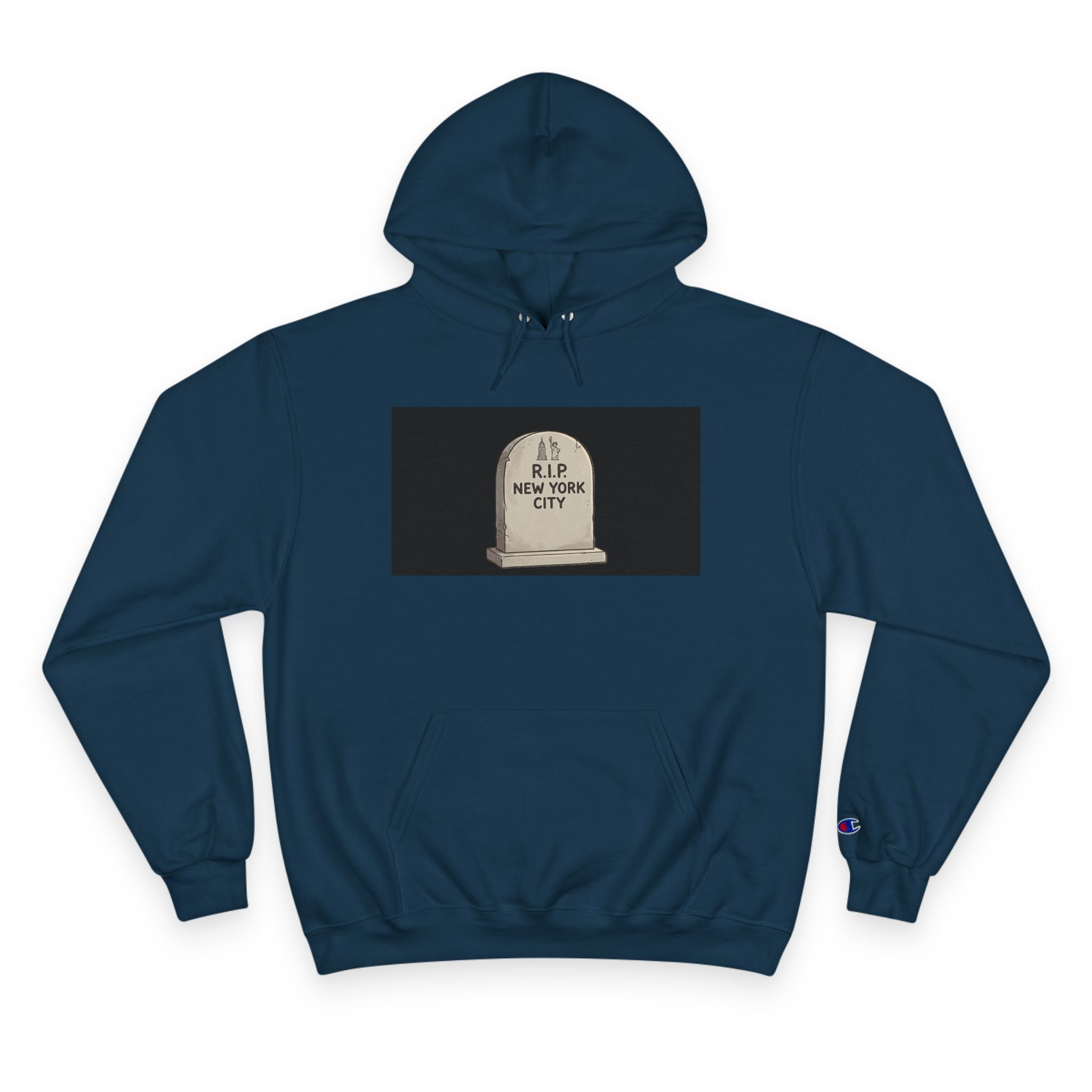 'Abu Mamdummy' Caricature & 'R.I.P New York City' Tombstone Design Graphic Hoodie