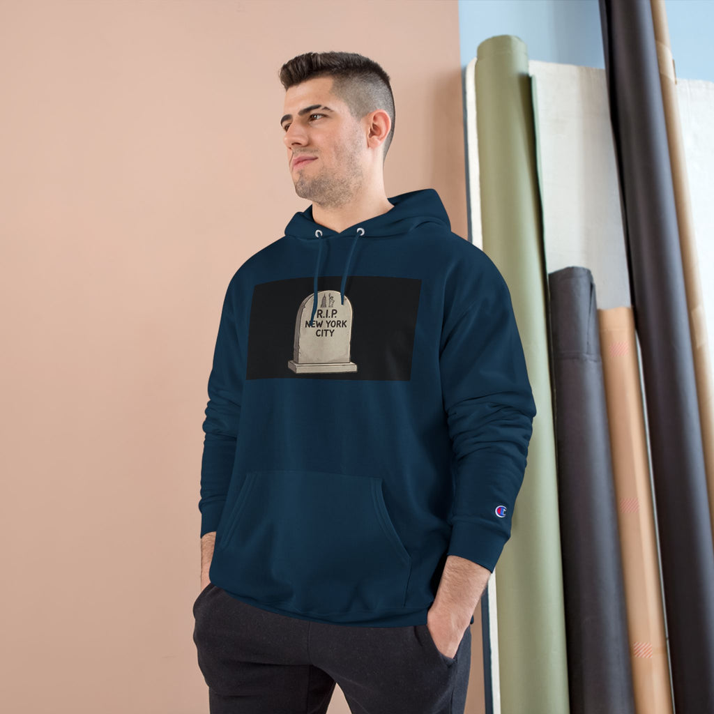 'Abu Mamdummy' Caricature & 'R.I.P New York City' Tombstone Design Graphic Hoodie