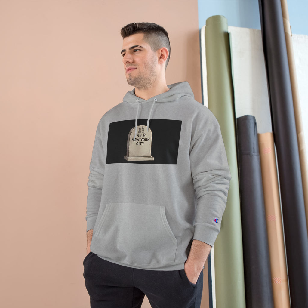 'Abu Mamdummy' Caricature & 'R.I.P New York City' Tombstone Design Graphic Hoodie
