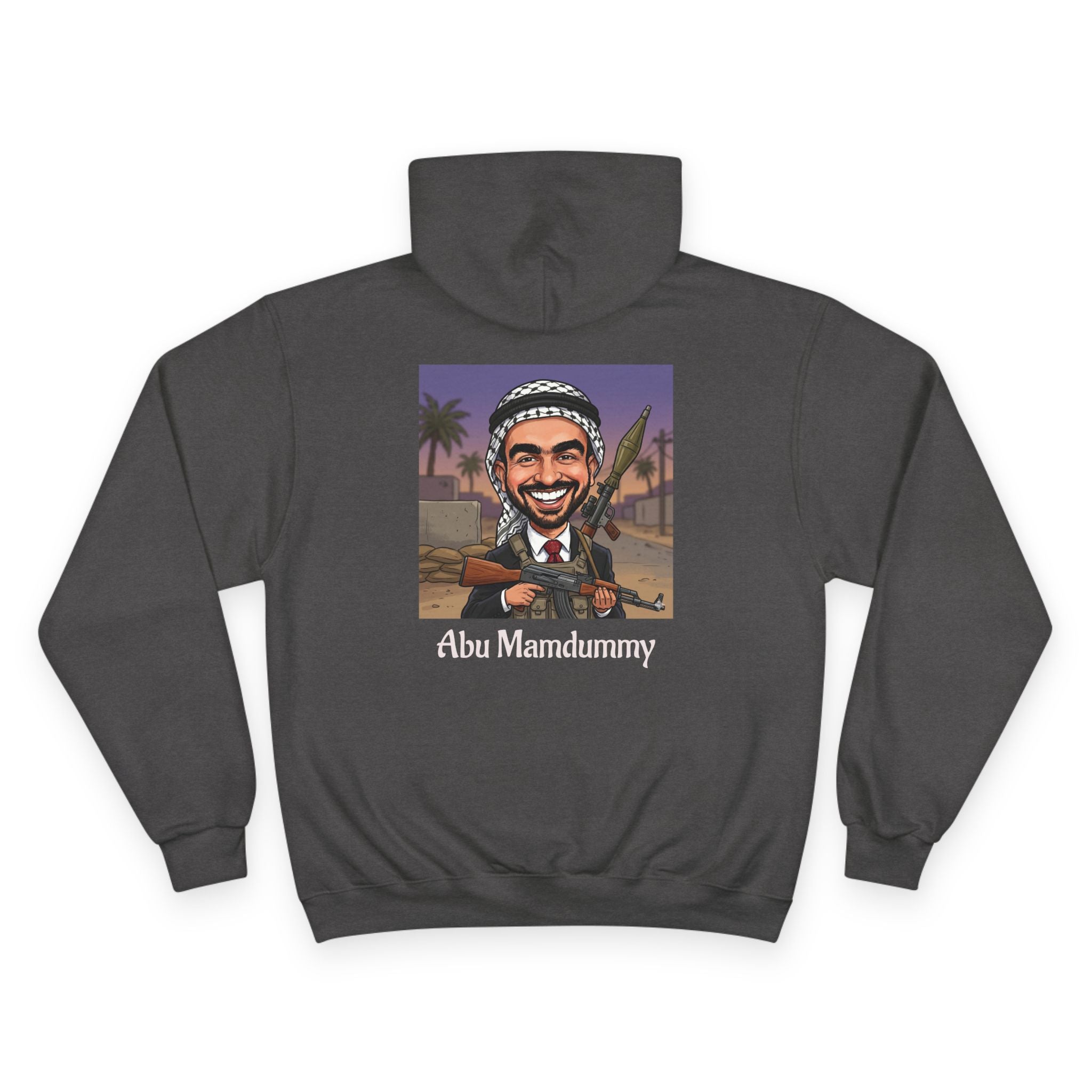 'Abu Mamdummy' Caricature & 'R.I.P New York City' Tombstone Design Graphic Hoodie