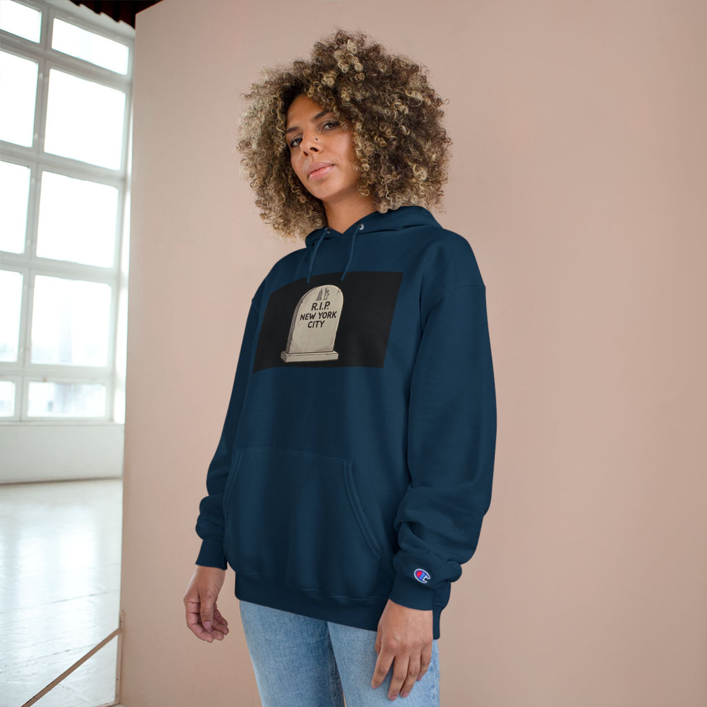 'Abu Mamdummy' Caricature & 'R.I.P New York City' Tombstone Design Graphic Hoodie