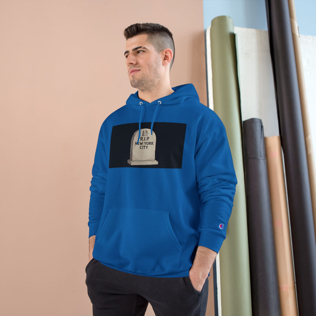 'Abu Mamdummy' Caricature & 'R.I.P New York City' Tombstone Design Graphic Hoodie