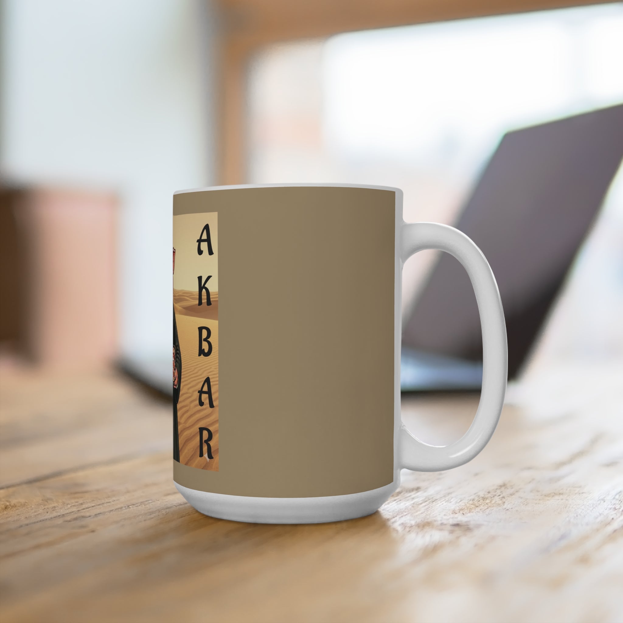 15oz Mug — Pig Imam Holding Bacon "Bacon Akbar" Coffee Cup