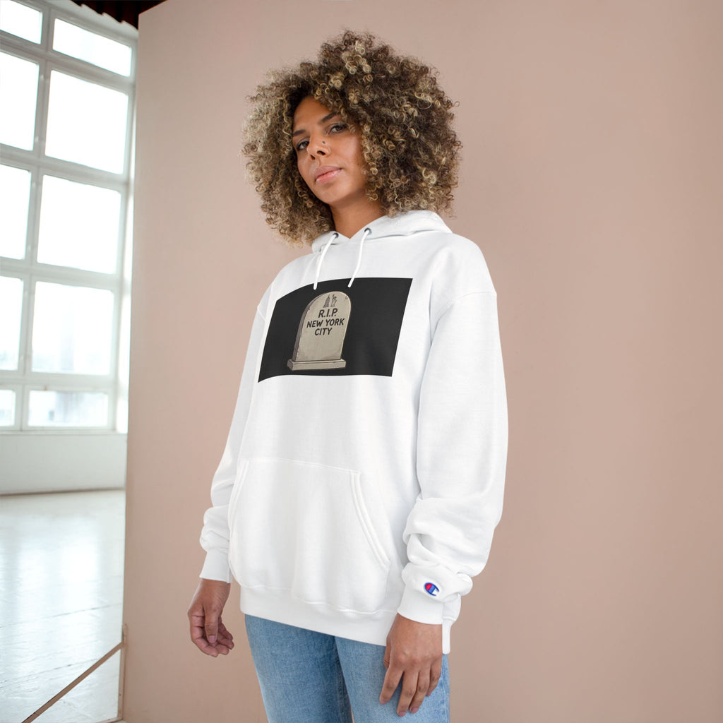 'Abu Mamdummy' Caricature & 'R.I.P New York City' Tombstone Design Graphic Hoodie