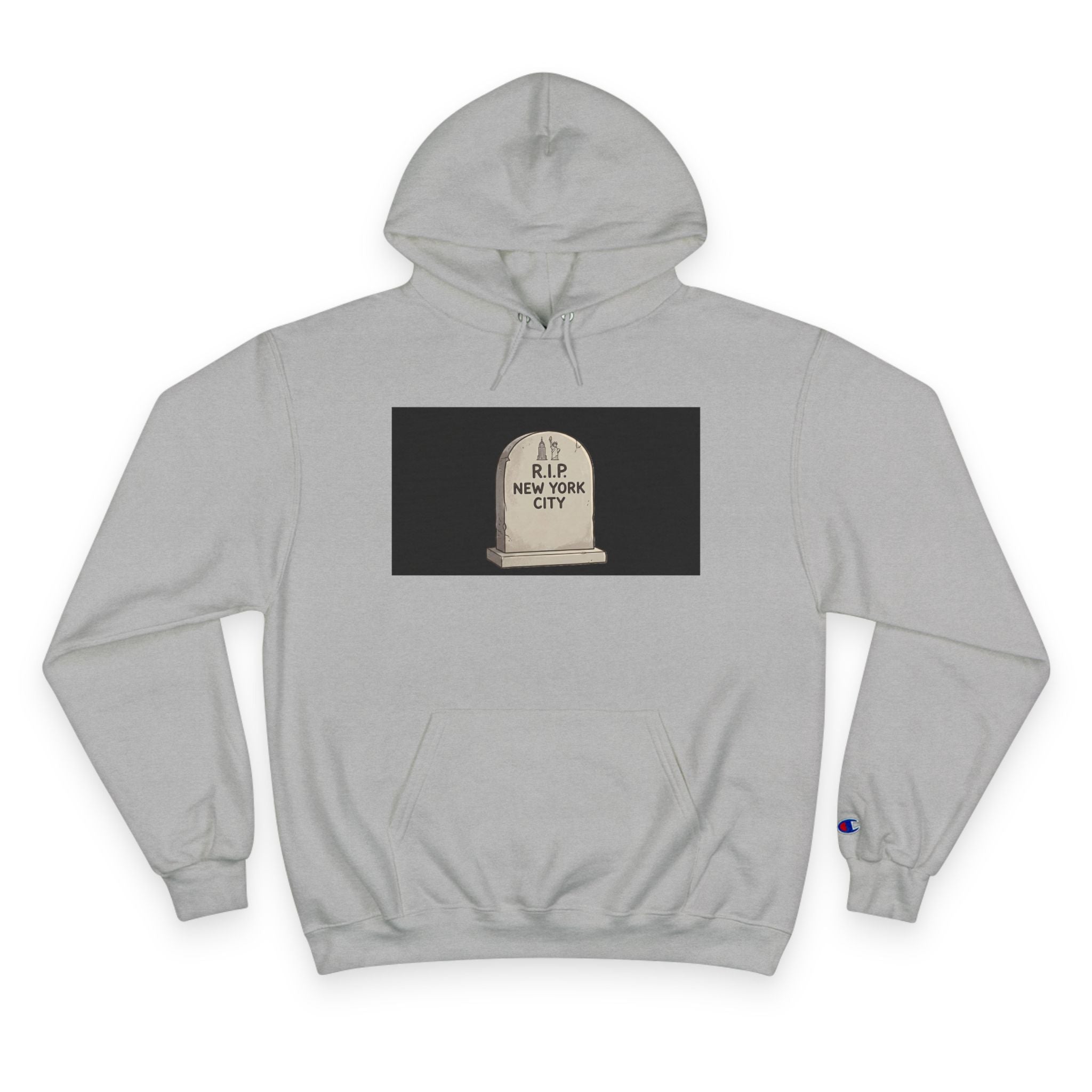 'Abu Mamdummy' Caricature & 'R.I.P New York City' Tombstone Design Graphic Hoodie