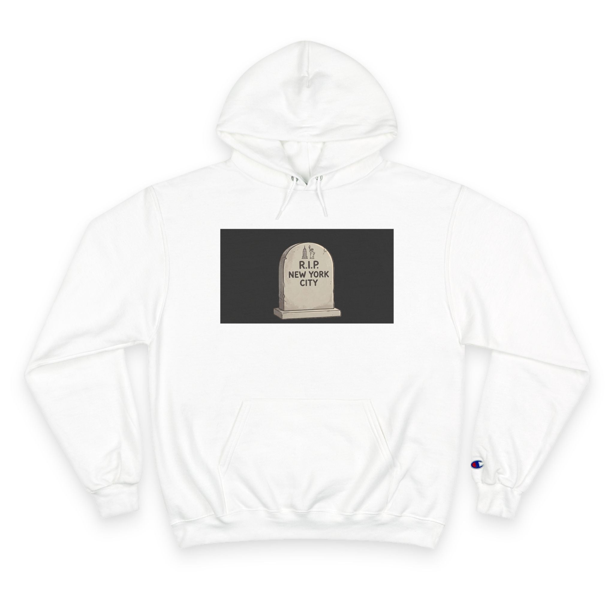 'Abu Mamdummy' Caricature & 'R.I.P New York City' Tombstone Design Graphic Hoodie